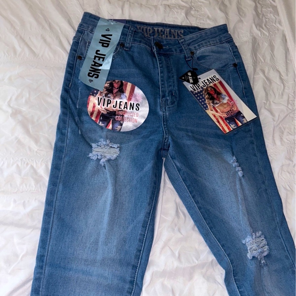 VIP Light Wash Indigo Bank Denim Jeans